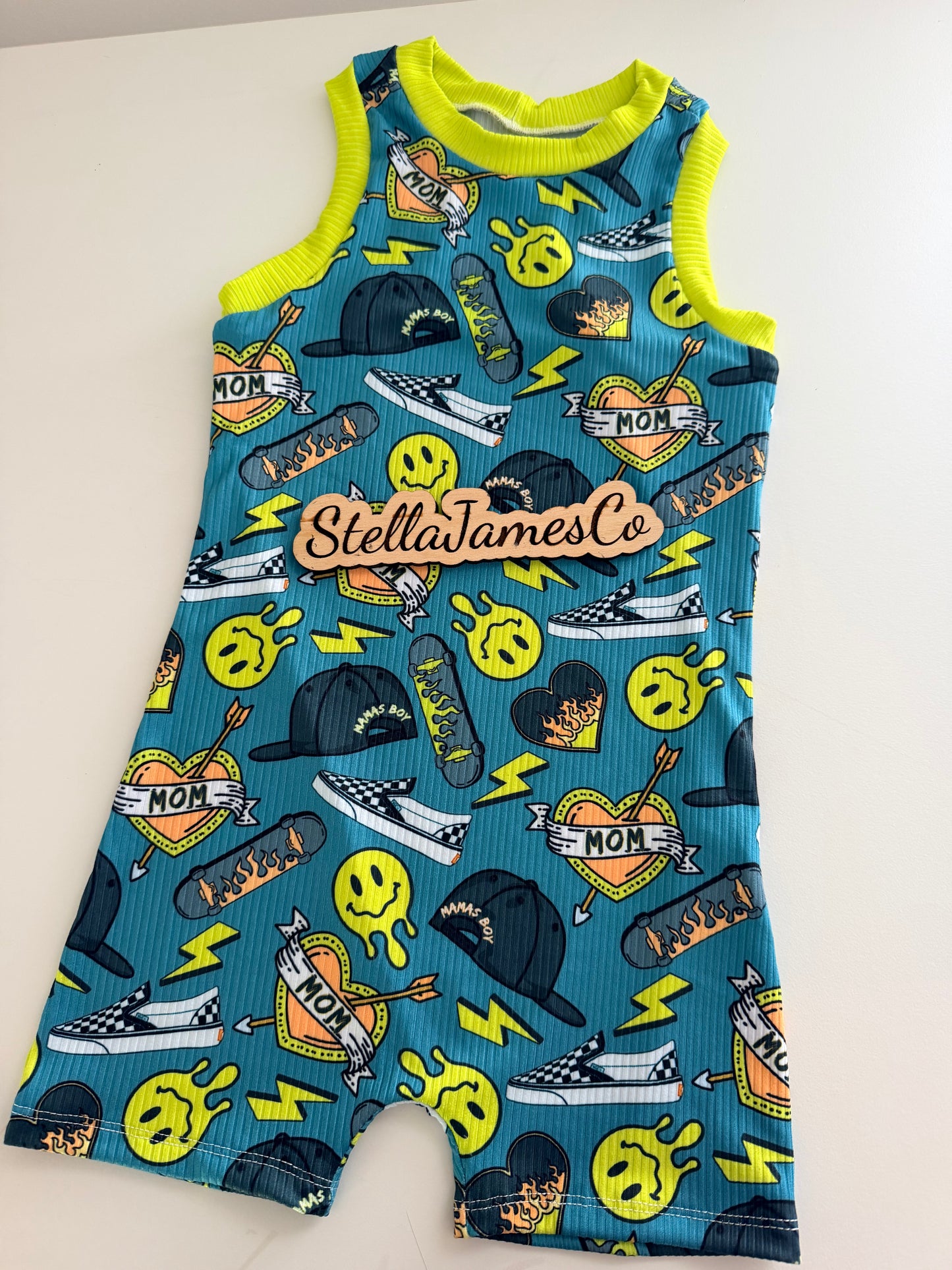 3t short Lennox romper